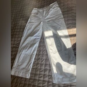 Madewell Cream and White Denim Tag Detail